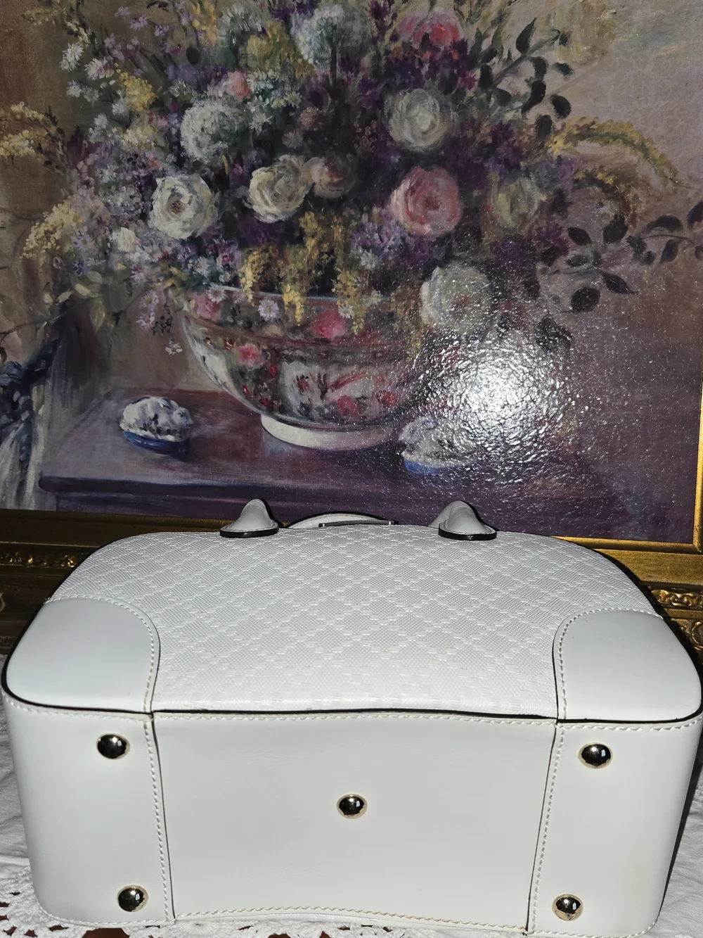 Gucci White Leather Dome Satchel Bag - Picture 4 of 7